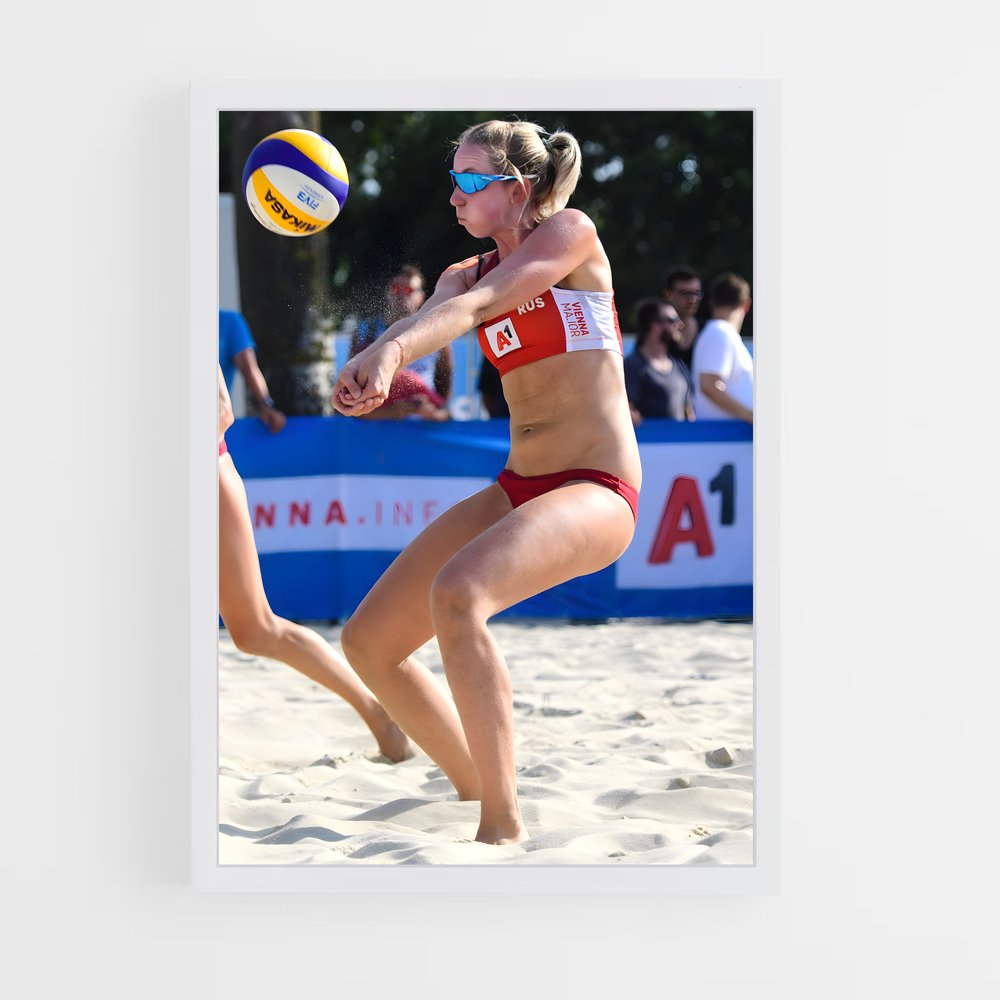 Poster Volleyball ensoleillé – affiche Beach-volley (vue 3)